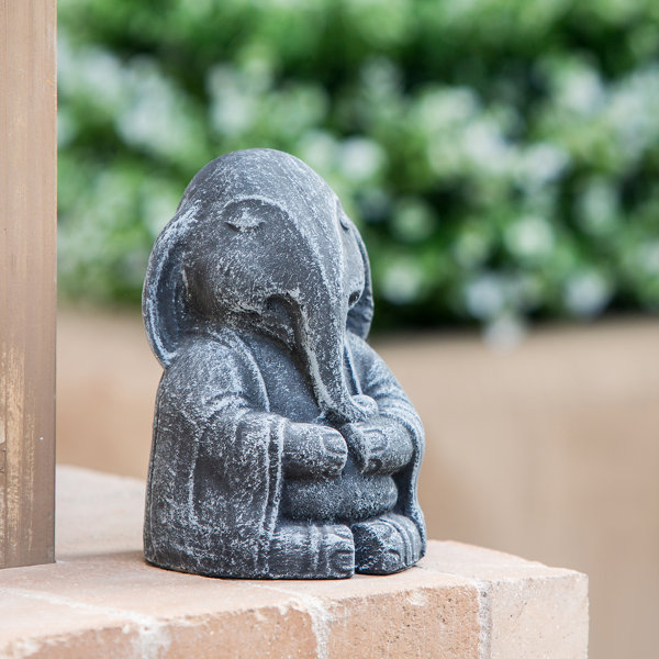 Bungalow Rose Meditating Elephant Garden Statue Wayfair